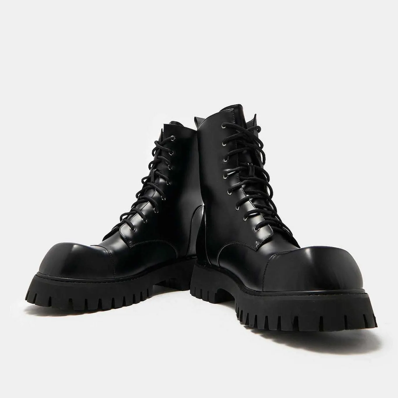 KOI footwear Gimli Men'S Black Square Toe Lace Up Boots<Men'S The Platform Boot