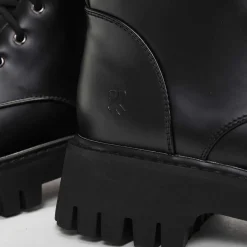KOI footwear Gimli Men'S Black Square Toe Lace Up Boots<Men'S The Platform Boot