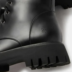 KOI footwear Gimli Men'S Black Square Toe Lace Up Boots<Men'S The Platform Boot