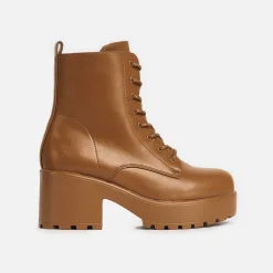 KOI footwear Gin Burnt Orange Platform Military Boots<Women'S Heeled Boots