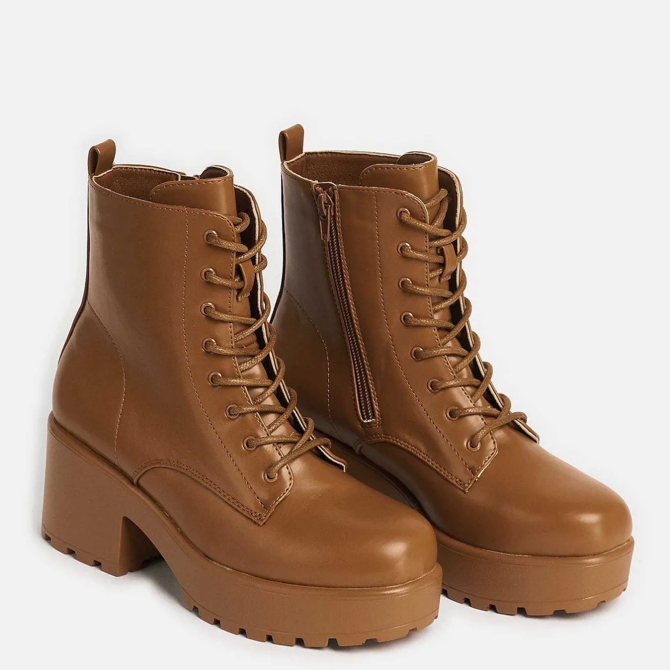 KOI footwear Gin Burnt Orange Platform Military Boots<Women'S Heeled Boots