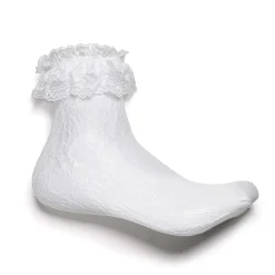 KOI footwear Heiress White Lace Ruffle Socks<Women'S Socks & Tights