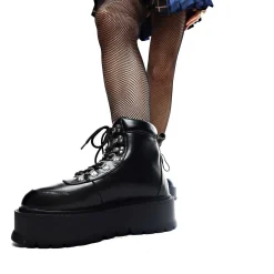 KOI footwear Hydra All Black Matrix Platform Boots<Women'S Platform Boots
