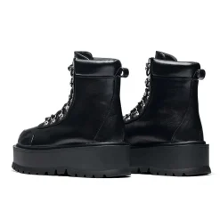 KOI footwear Hydra All Black Matrix Platform Boots<Women'S Chunky Boots