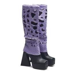 KOI footwear Jam Monster Heeled Long Boots - Purple<Women'S Heeled Boots