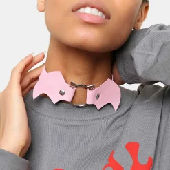KOI footwear Kawaii Baby Pink Bat Choker<Women'S Necklaces