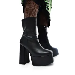 KOI footwear Lexus Black Platform Heeled Boots<Women'S Ankle Boots