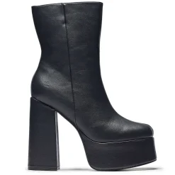 KOI footwear Lexus Black Platform Heeled Boots<Women'S Heeled Boots