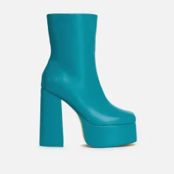 KOI footwear Lexus Steel Blue Platform Heeled Boots<Women'S Platform Boots