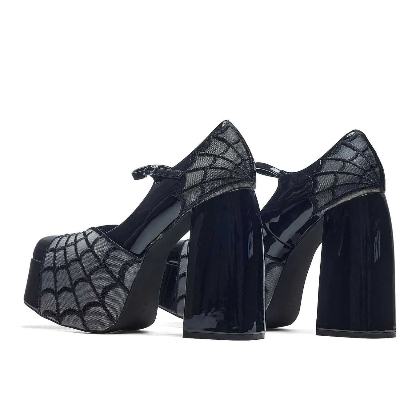 KOI footwear Octavia Web Platform Heels - Black<Women'S Platform Heels