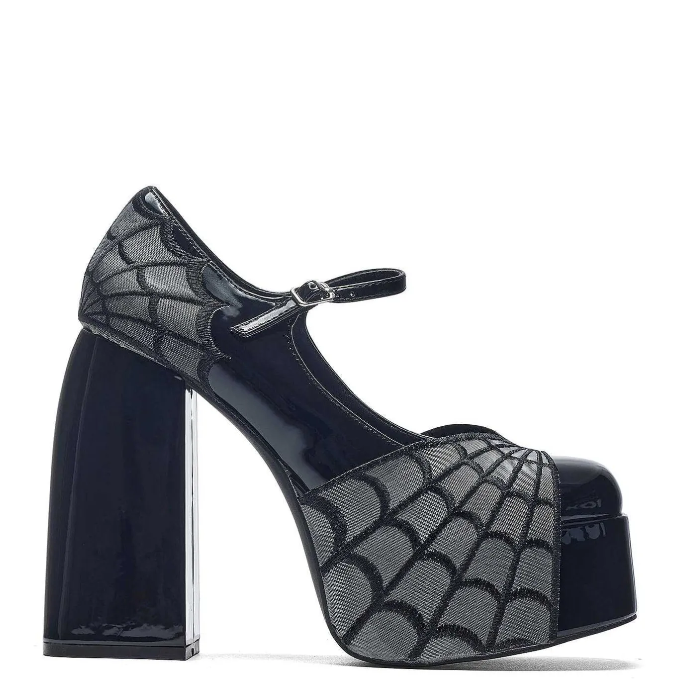 KOI footwear Octavia Web Platform Heels - Black<Women'S Platform Heels