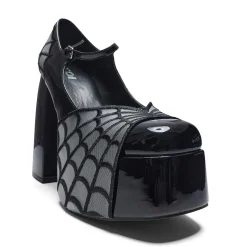 KOI footwear Octavia Web Platform Heels - Black<Women'S Platform Heels