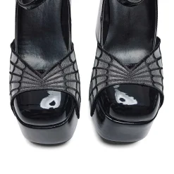 KOI footwear Octavia Web Platform Heels - Black<Women'S Platform Heels