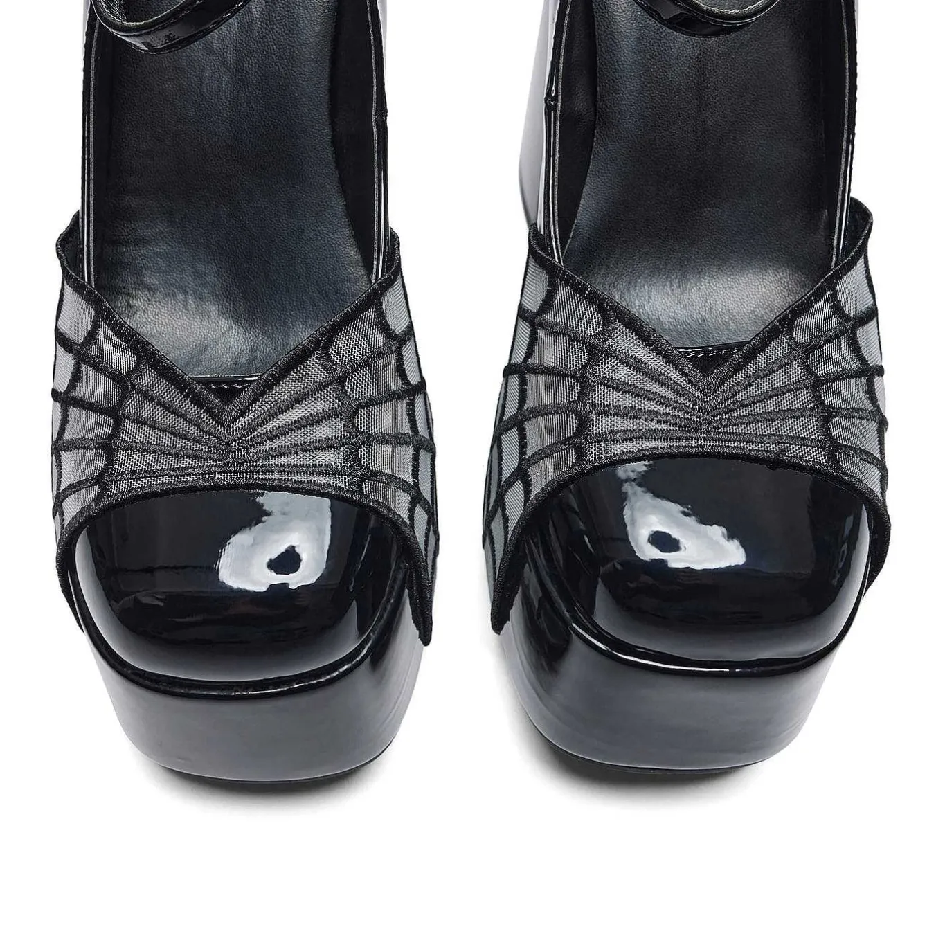 KOI footwear Octavia Web Platform Heels - Black<Women'S Platform Heels