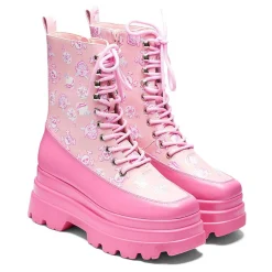 KOI footwear Pink Magic Yami Printed Trident Boots<Women'S Chunky Boots
