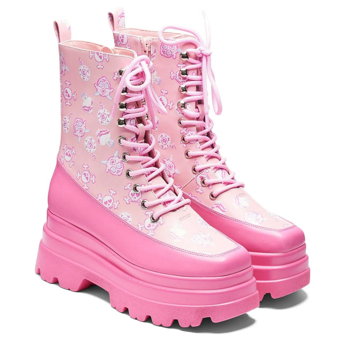 KOI footwear Pink Magic Yami Printed Trident Boots<Women'S Chunky Boots