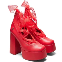KOI footwear Playboy Infidelity Red Lace Up Heels | Playboy X Koi Collection<Women'S Platform Heels