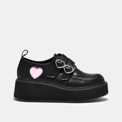 KOI footwear Pothos Pink Heart Wave Platform Shoes<Women'S Chunky Platform
