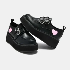 KOI footwear Pothos Pink Heart Wave Platform Shoes<Women'S Chunky Platform