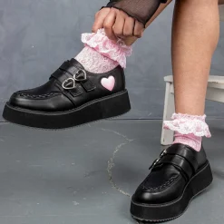 KOI footwear Pothos Pink Heart Wave Platform Shoes<Women'S Chunky Platform