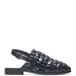 KOI footwear Provence Men'S Weaved Slingback Sandals - Black<Men'S Black Sandals