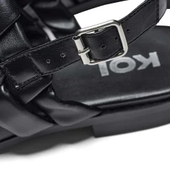 KOI footwear Provence Men'S Weaved Slingback Sandals - Black<Women'S Platform Sandals