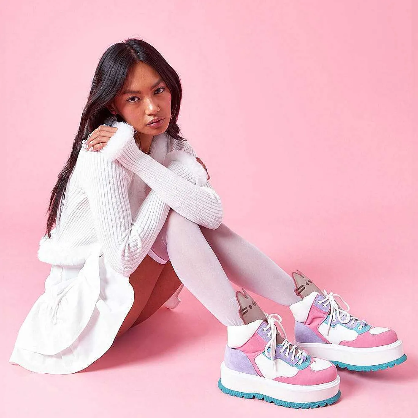 KOI footwear Pusheen Cuddles Pastel Platform Boots<Women'S Ankle Boots