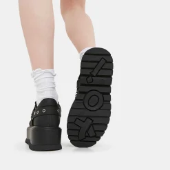 KOI footwear Retrograde Rebel Black Platform Shoes<Women'S The Platform Shoe