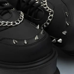 KOI footwear Retrograde Rebel Men'S Black Platform Shoes<Men'S Lace Up
