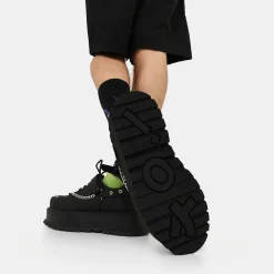 KOI footwear Retrograde Rebel Men'S Black Platform Shoes<Men'S The Lace Up Shoe