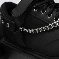 KOI footwear Retrograde Rebel Men'S Black Platform Shoes<Men'S The Lace Up Shoe