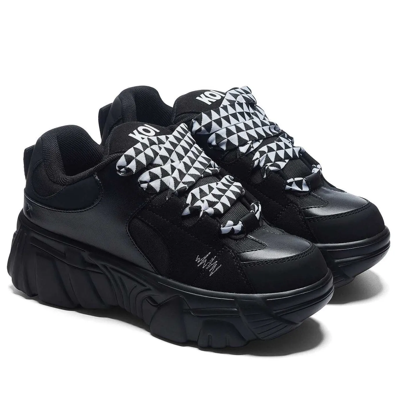 KOI footwear Ricta Flip Chunky Trainers - White Lace<Women'S Black Trainers