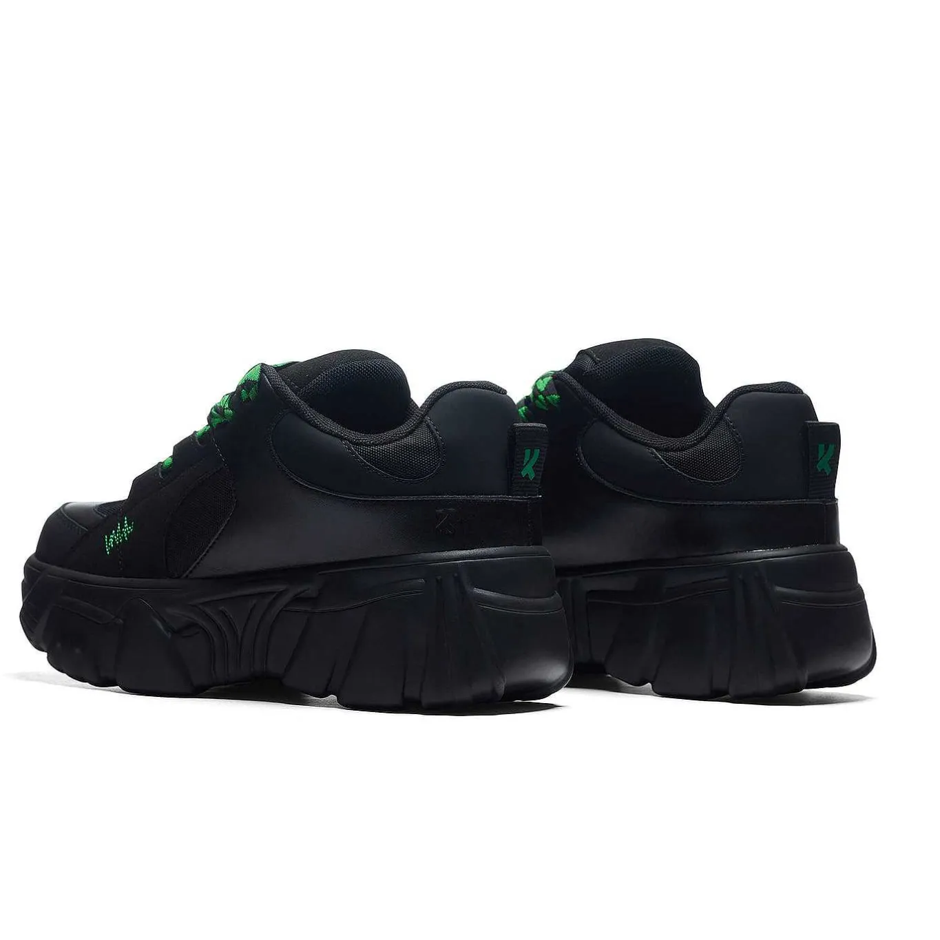 KOI footwear Ricta Flip Men'S Chunky Trainers - Green Lace<Men'S Chunky Trainers