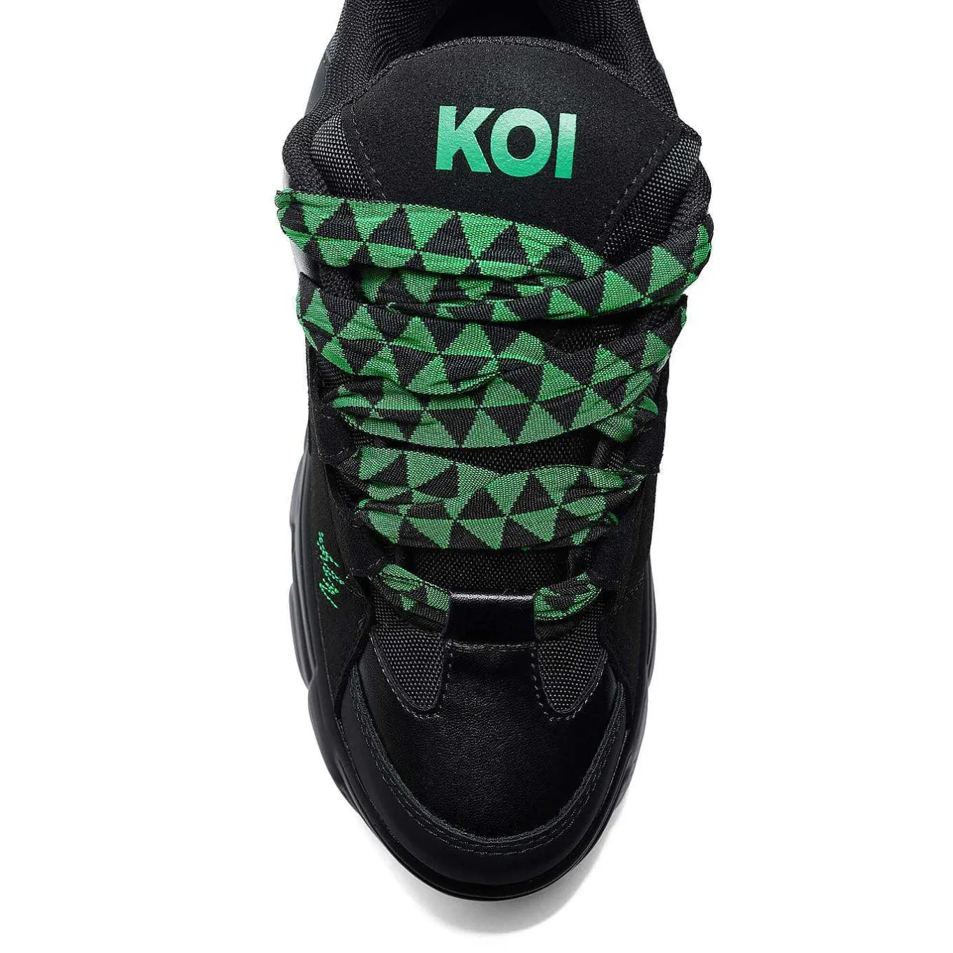 KOI footwear Ricta Flip Men'S Chunky Trainers - Green Lace<Men'S Chunky Trainers