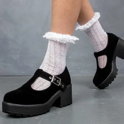 KOI footwear Sai Black Mary Jane Shoes 'Suede Edition'<Women'S Black Mary Janes