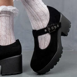 KOI footwear Sai Black Mary Jane Shoes 'Suede Edition'<Women'S Black Mary Janes