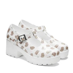 KOI footwear Sai White Mary Janes 'Pusheen Edition'<Women'S Printed Mary Janes