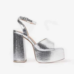 KOI footwear Shonen Silver Lizard Platform Heels<Women'S Platform Heels