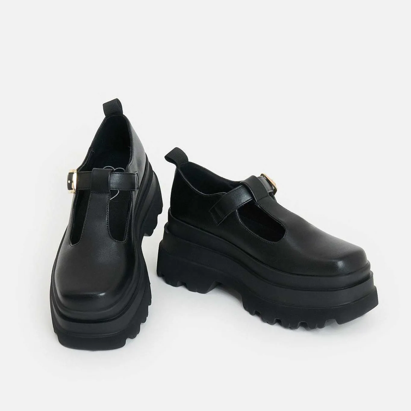 KOI footwear Silent Amity Trident Platform Mary Jane Shoes<Women'S Black Mary Janes