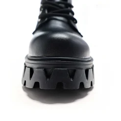 KOI footwear Siren Men'S Tall Lace Up Boots - Black<Women'S Calf Boots