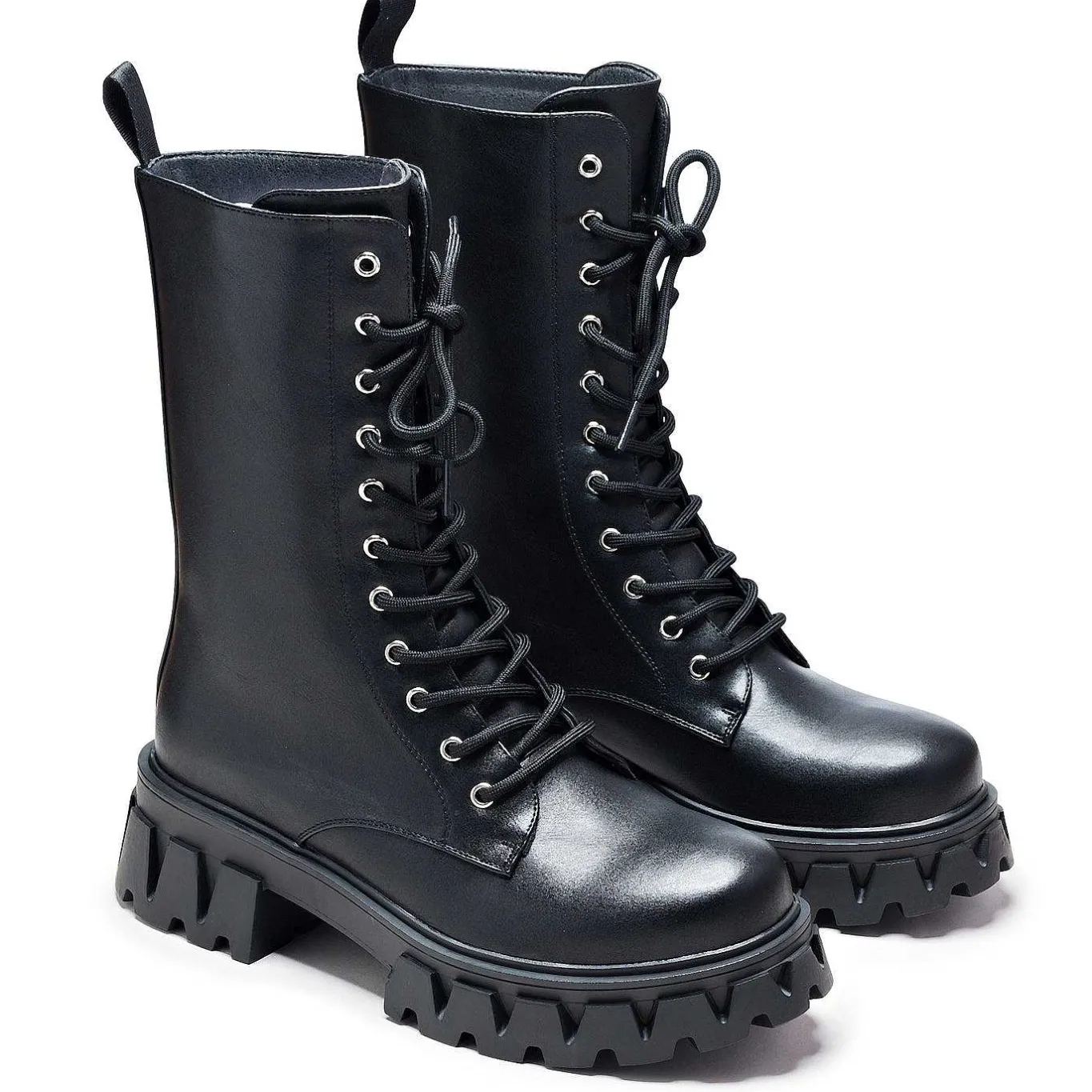 KOI footwear Siren Men'S Tall Lace Up Boots - Black<Men'S Ankle Boots