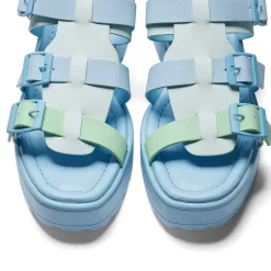 KOI footwear Sugar Season Chunky Buckle Sandals - Blue<Women'S Platform Sandals