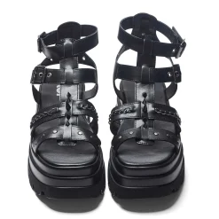 KOI footwear The Divine Destruction Spiked Chunky Sandals - Black<Women'S Platform Sandals