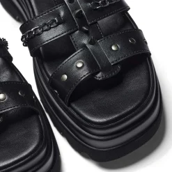 KOI footwear The Divine Destruction Spiked Chunky Sandals - Black<Women'S Platform Sandals