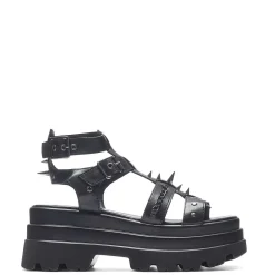 KOI footwear The Divine Destruction Spiked Chunky Sandals - Black<Women'S Platform Sandals