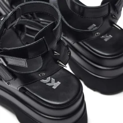 KOI footwear The Divine Destruction Spiked Chunky Sandals - Black<Women'S Platform Sandals