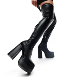 KOI footwear The Redemption Plus Size Thigh High Boots<Women'S Chunky Boots