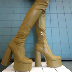 KOI footwear The Redemption Plus Size Thigh High Boots - Khaki<Women'S The Long Boot