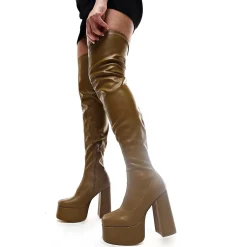 KOI footwear The Redemption Plus Size Thigh High Boots - Khaki<Women'S The Long Boot