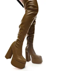 KOI footwear The Redemption Plus Size Thigh High Boots - Khaki<Women'S The Long Boot